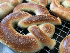 super salty and soft pretzels by Eric's Bagels